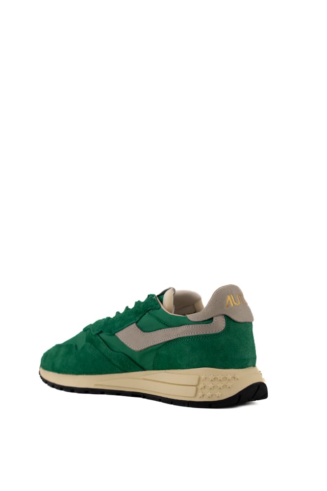 Shop Autry Reelwind Low Sneakers In Nylon And Suede In Green