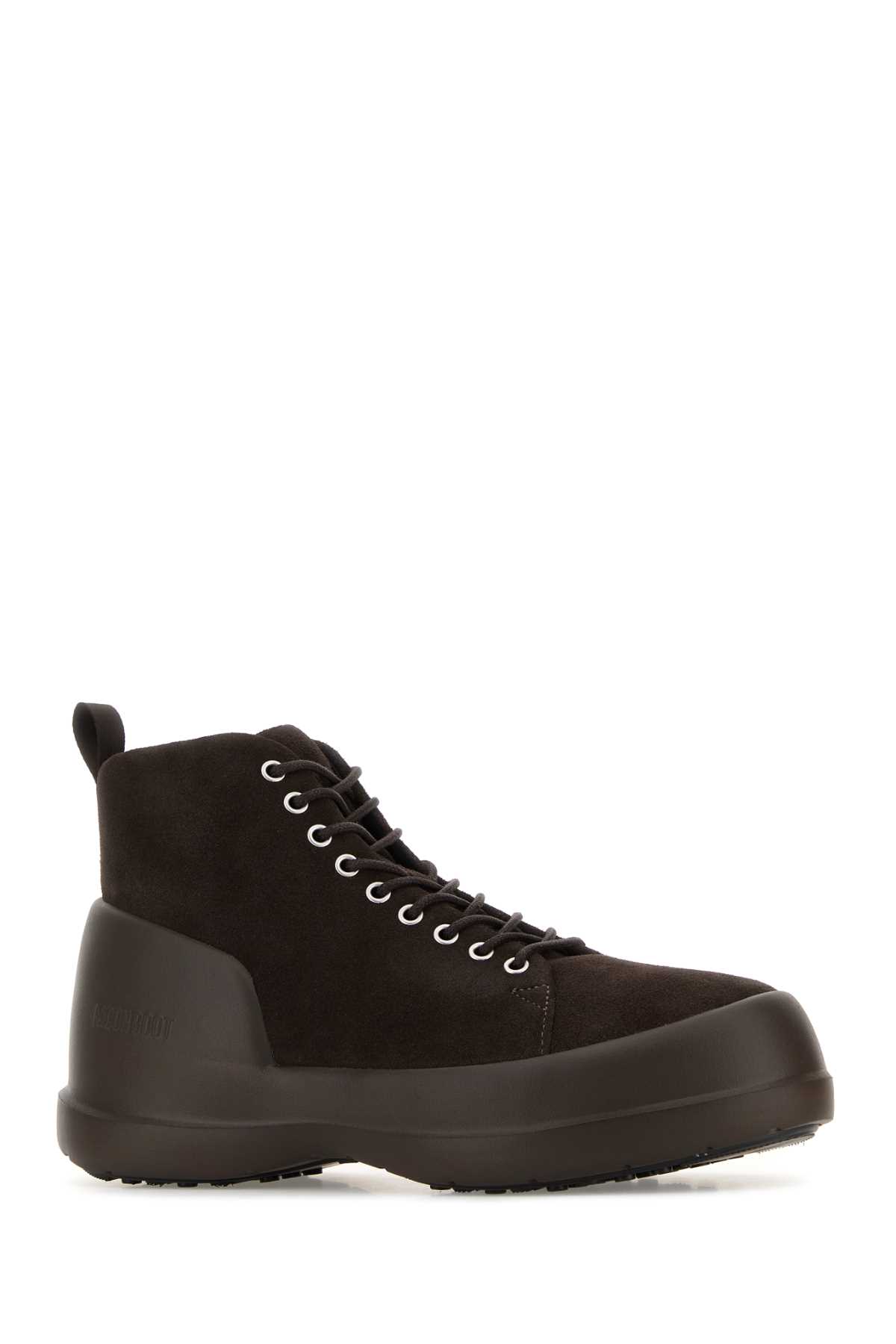 Moon Boot Brown Suede Mezzaluna Sneakers In Brown