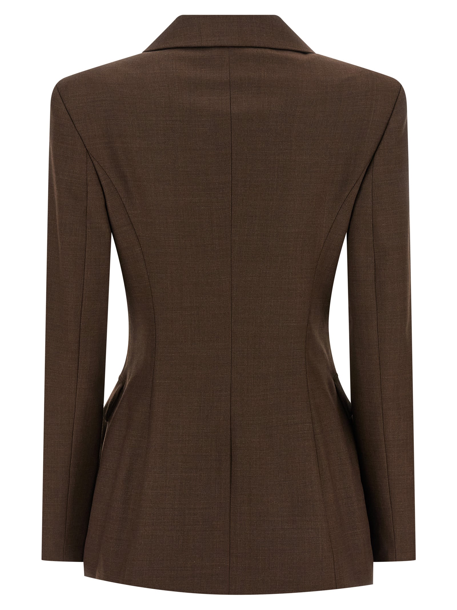 Magda Butrym Single-breasted Blazer In Brown