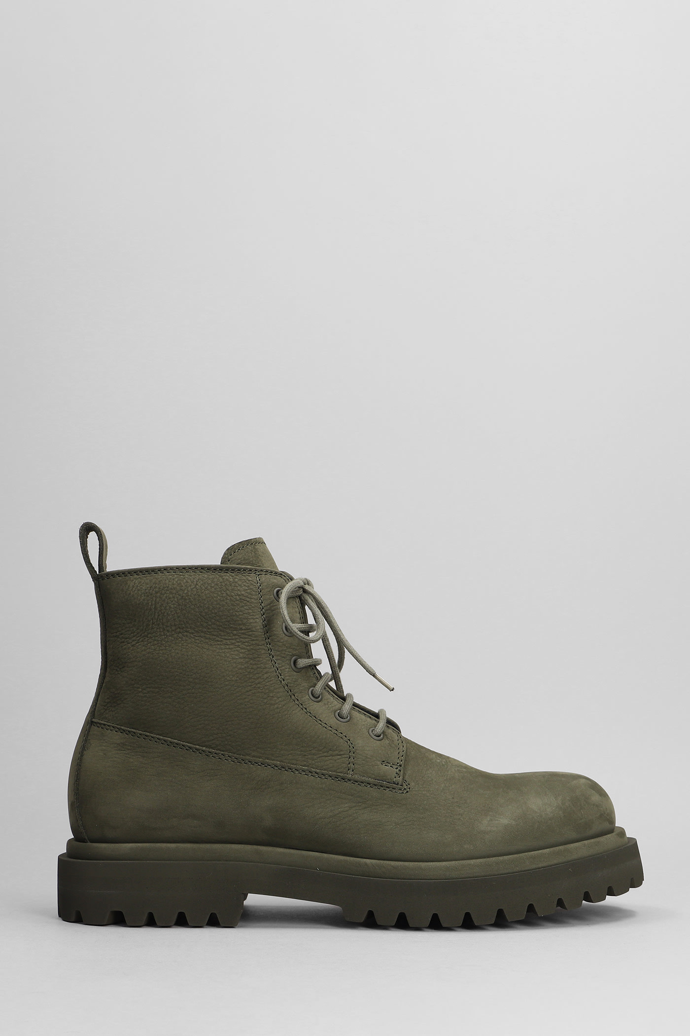 Eventual 020 Combat Boots In Green Suede