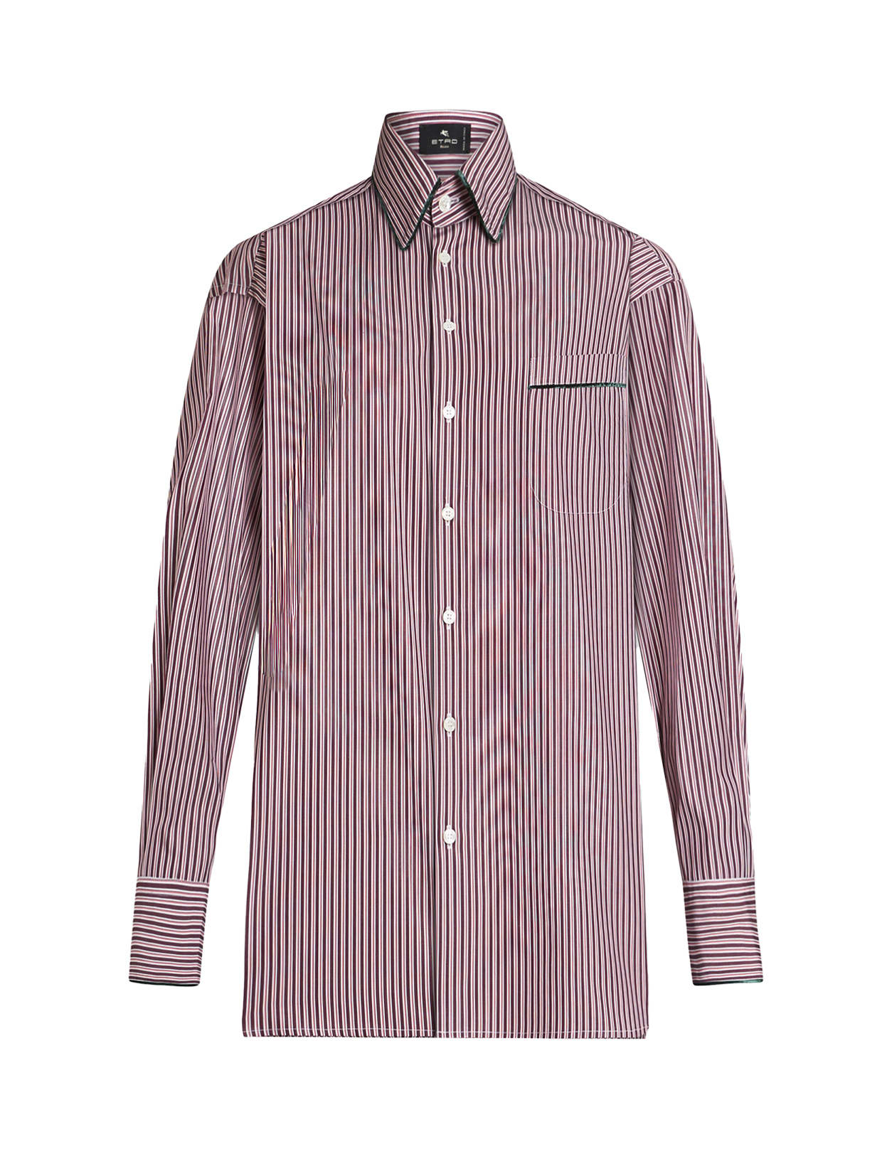 Shop Etro Pink Striped Poplin Shirt