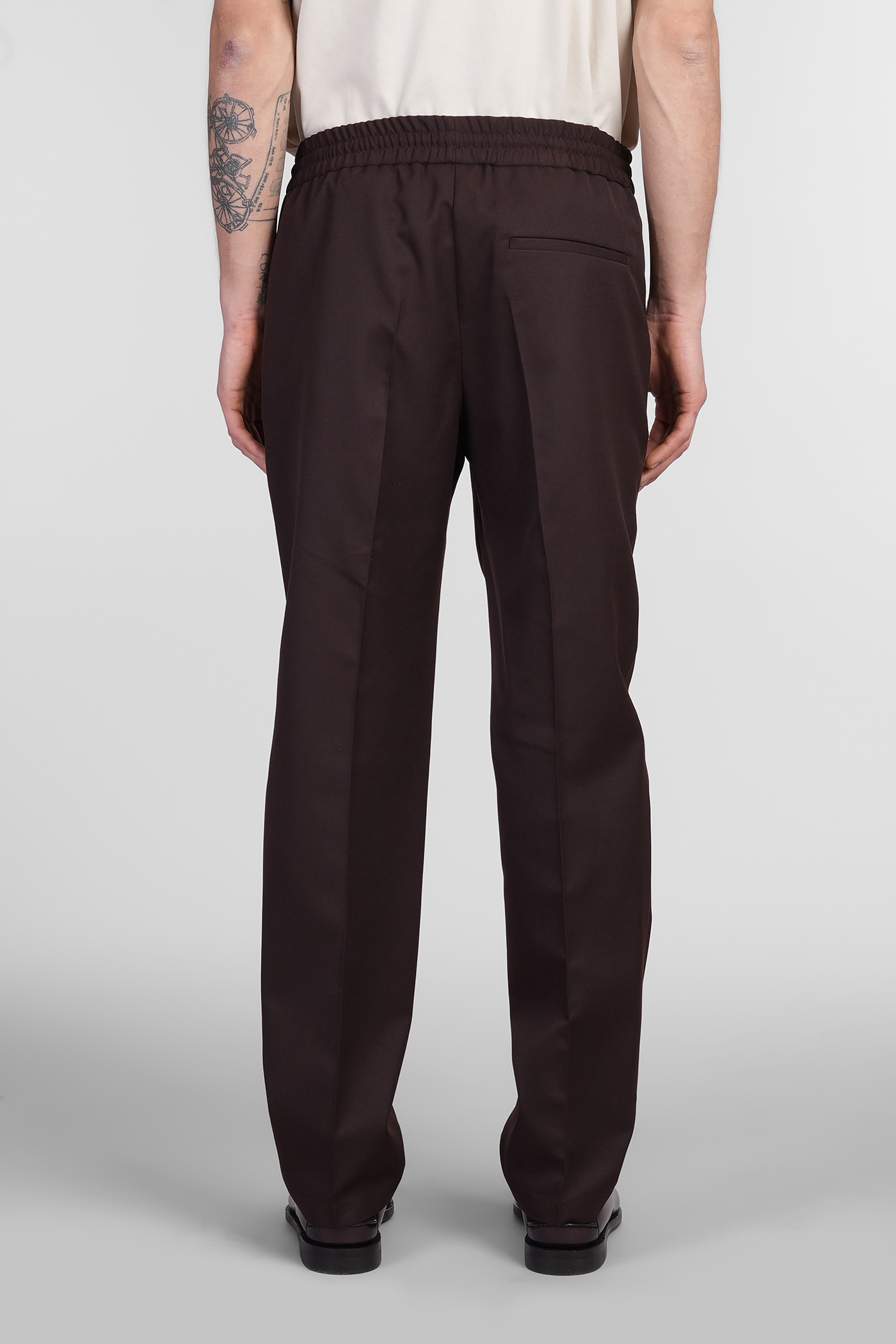 Drôle De Monsieur Pants In Brown Polyester In Brown