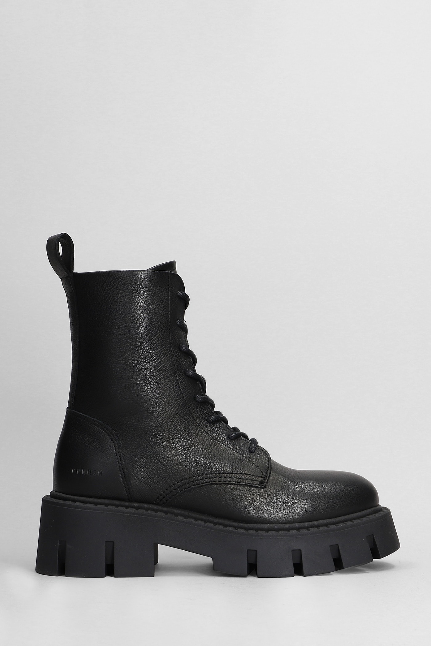 Copenhagen Cph 130 Combat Boots In Black Leather