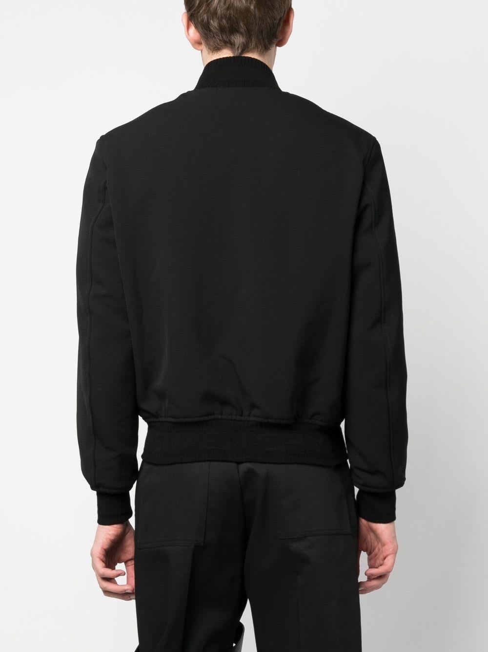 Givenchy Wool Bomber Jacket With Ribbed Cuffs In Multi