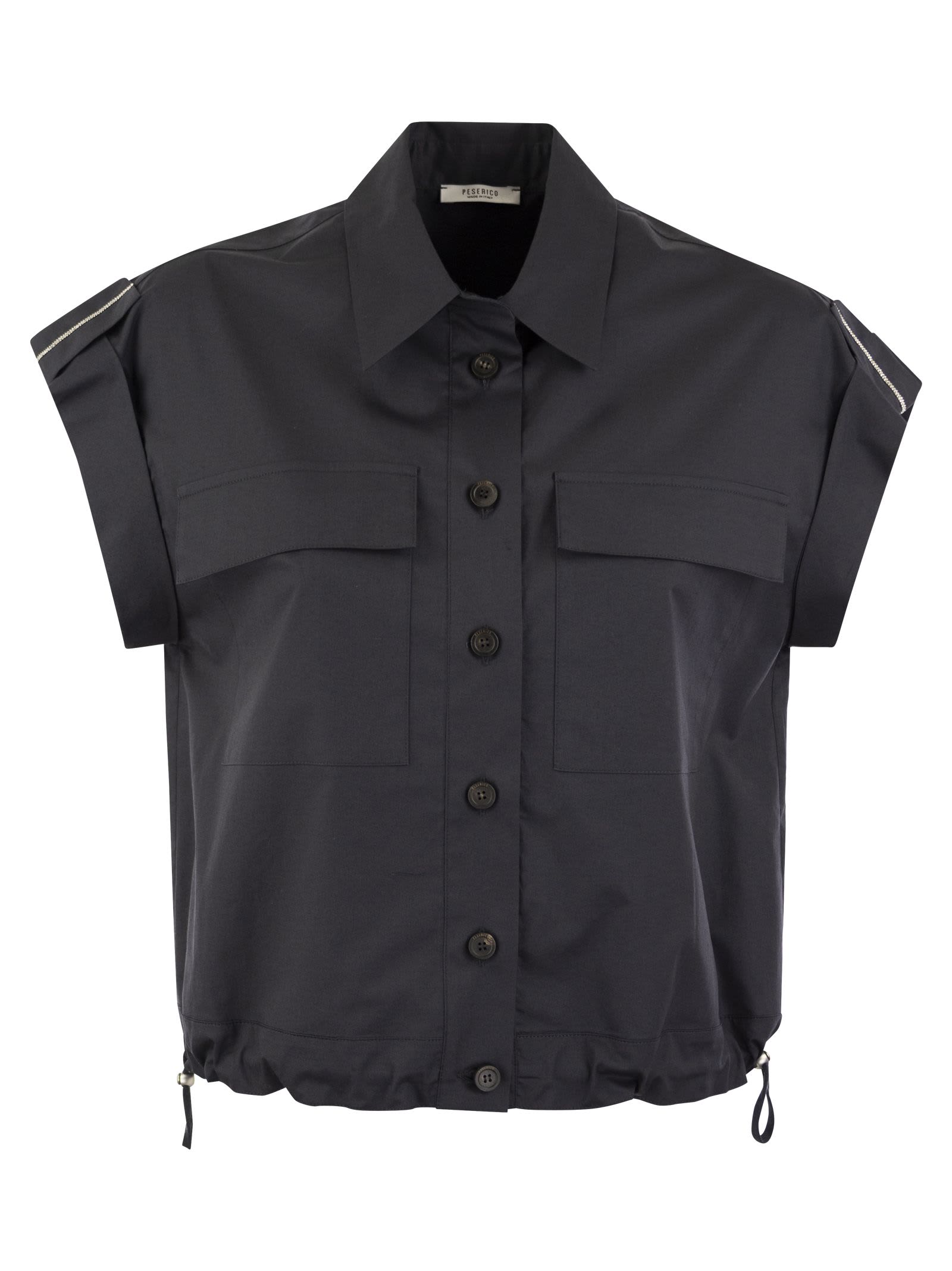 Peserico Light Cotton Satin sail Hand Shirt With Drawstring Peserico Light Cotton Satin sail Hand Shirt With Drawstring