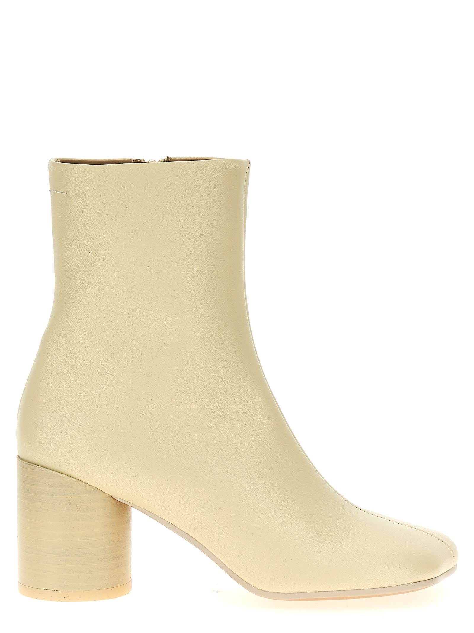 MM6 MAISON MARGIELA STITCH-OUT LEATHER ANKLE BOOTS 