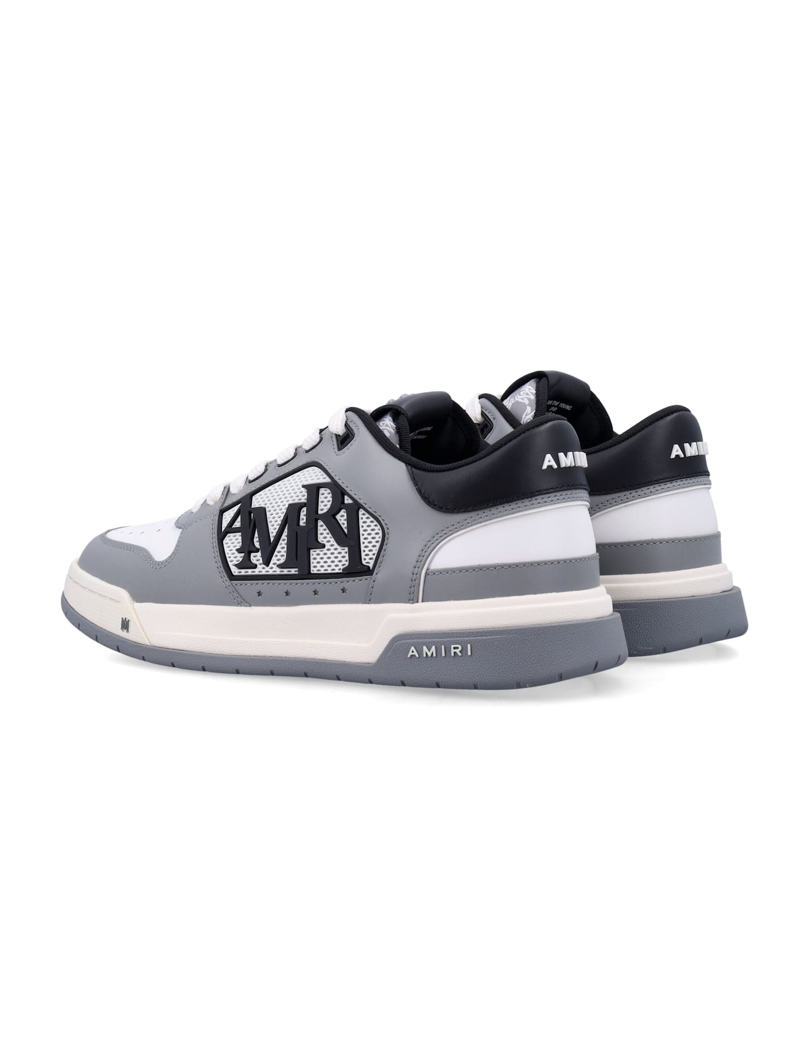 Amiri Grey 'classic Low' Sneakers With Maxi Logo On The Side And Logo Patch On The Tongue