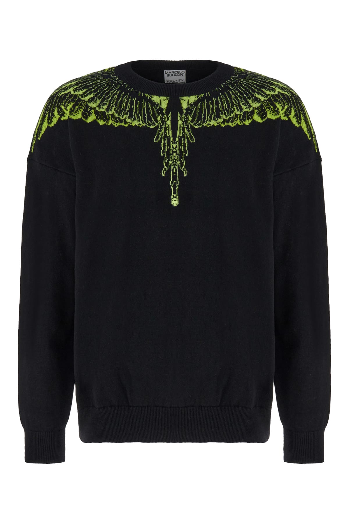 Shop Marcelo Burlon County Of Milan Black Cotton Blend Sweater In 1014