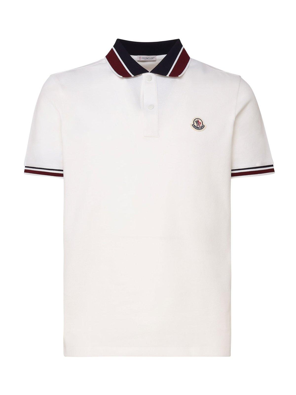 Shop Moncler Logo Patch Polo Shirt In 034