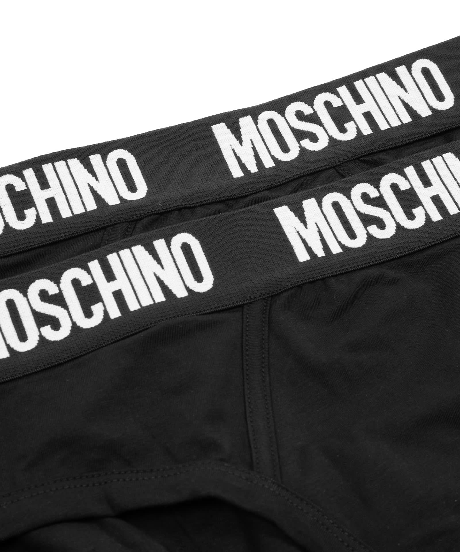 Shop Moschino Logo Elasticated Waist Briefs In Black
