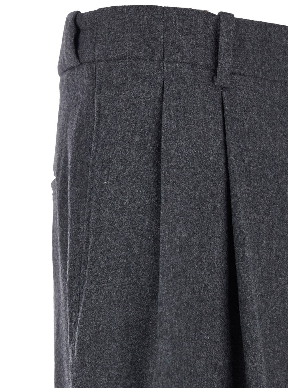 Shop Tonywack Virgin Wool Double-pleats Wide Trousers In Grey