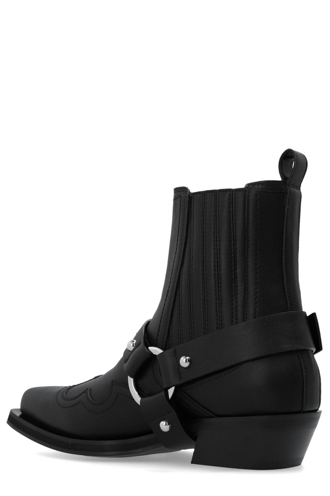 Ganni Western Chelsea Ankle Boots In Black