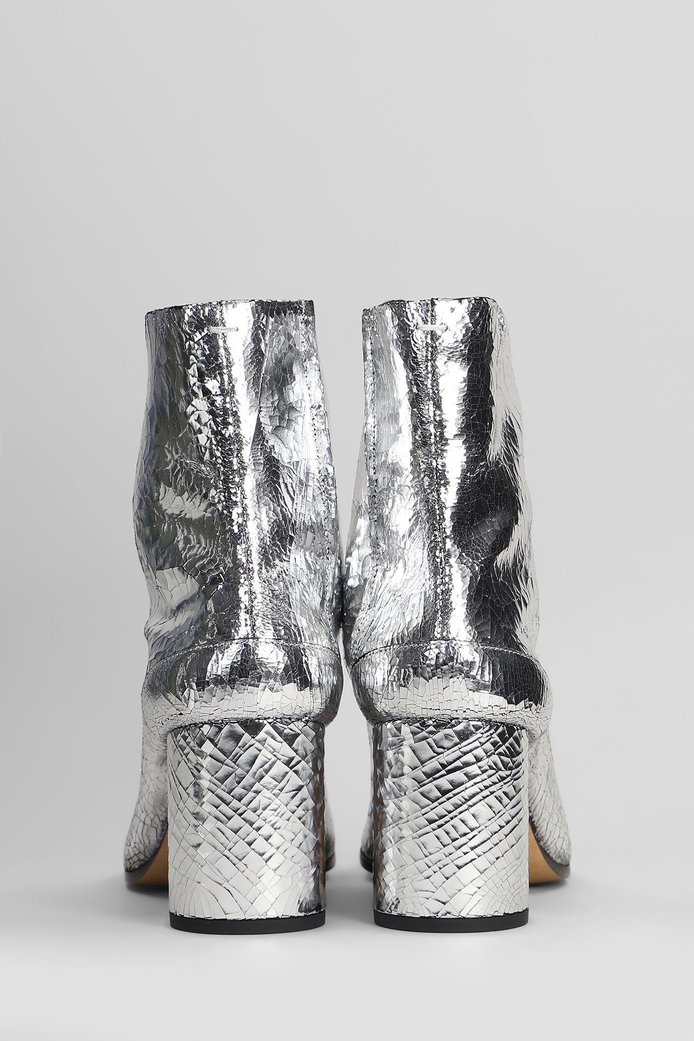 Maison Margiela Silver Tabi Broken Mirror Boots In Silver