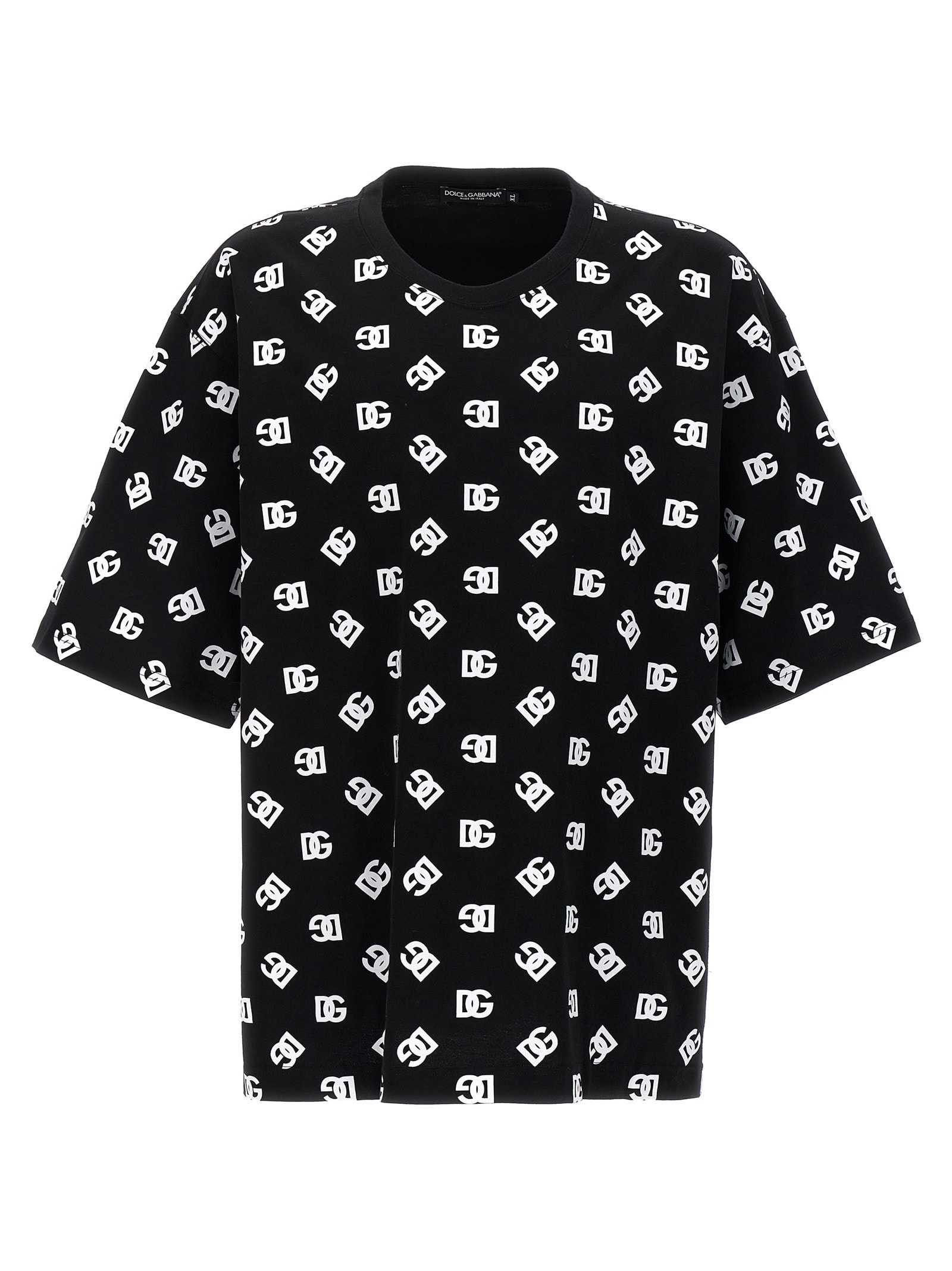 Shop Dolce & Gabbana Logo Print T-shirt In White/black