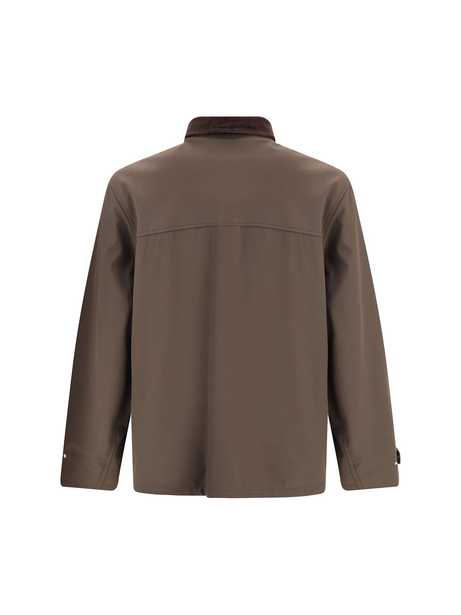 Brunello Cucinelli Men Stretch Membrane Nylon Jacket In Brown