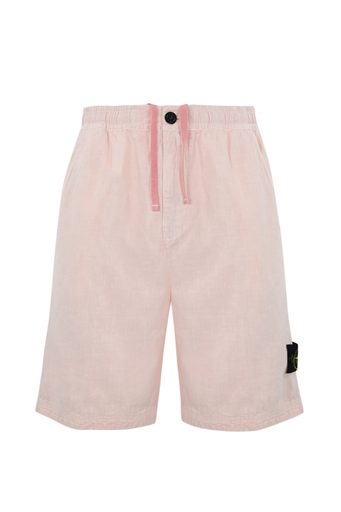 Stone Island Linen Bermuda Shorts L0530 In Pink