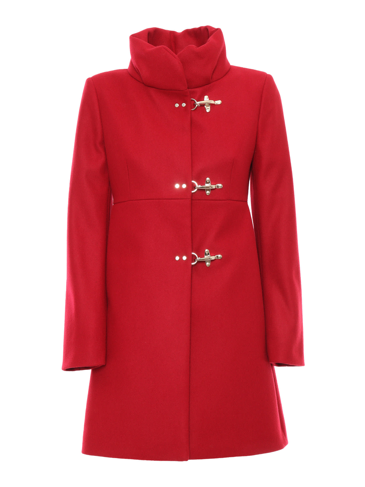 Fay Romantic Lined Coat In Red