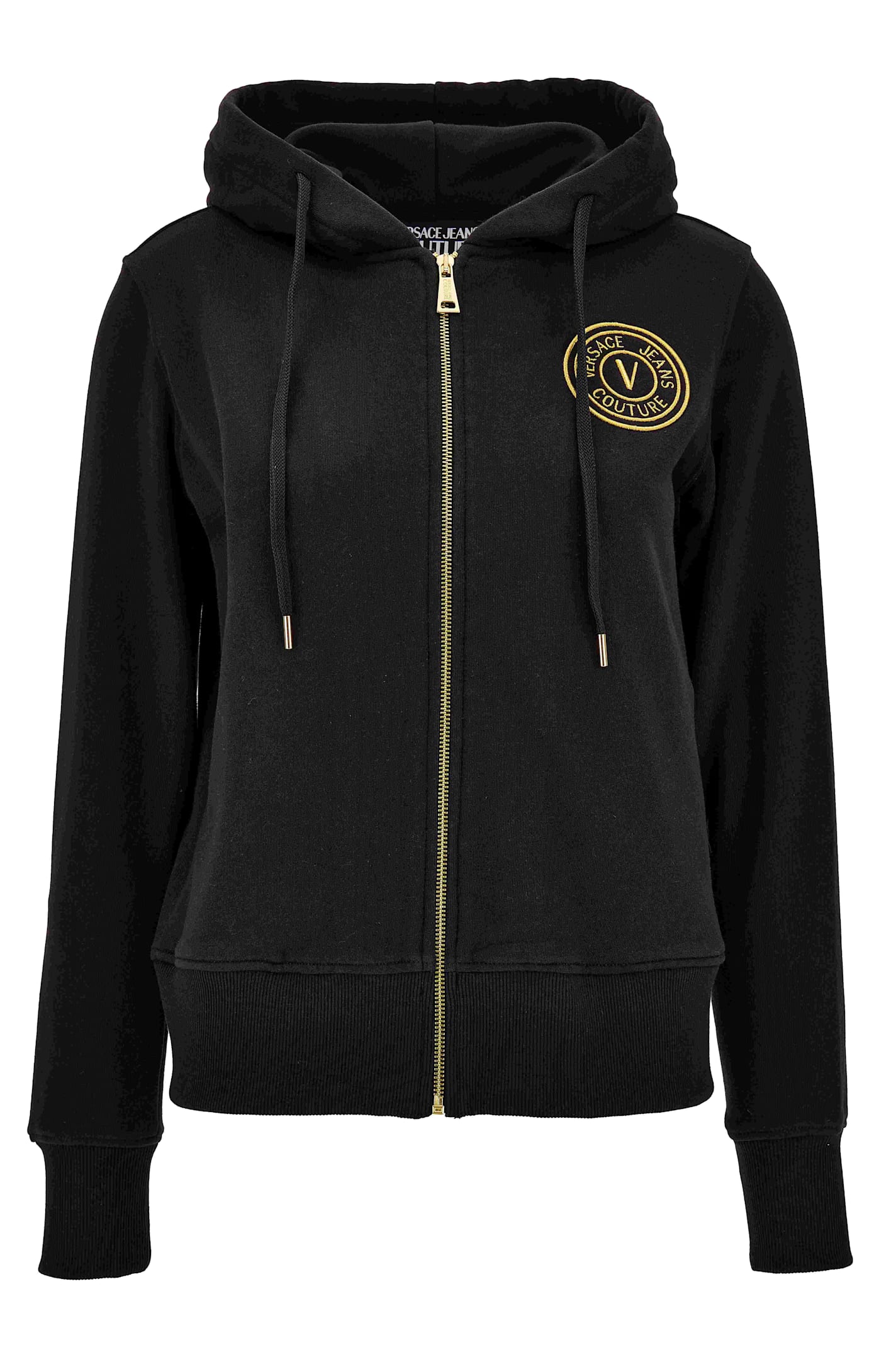 Versace Jeans Couture Womens Sweater With Hoodie In Blue