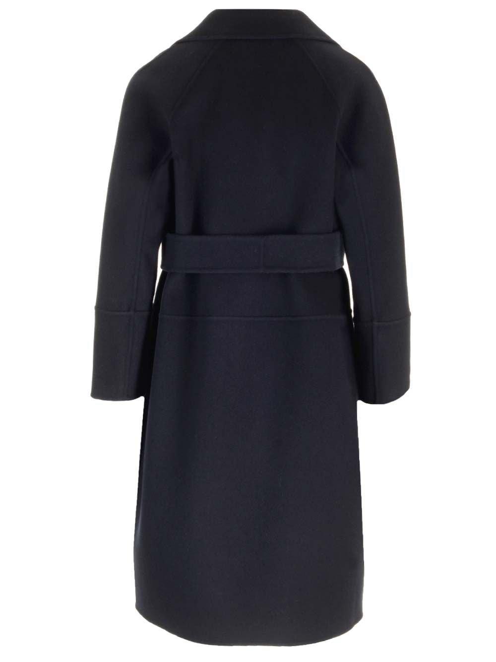 Shop 's Max Mara Arona Belted Long-sleeved Coat In Blue