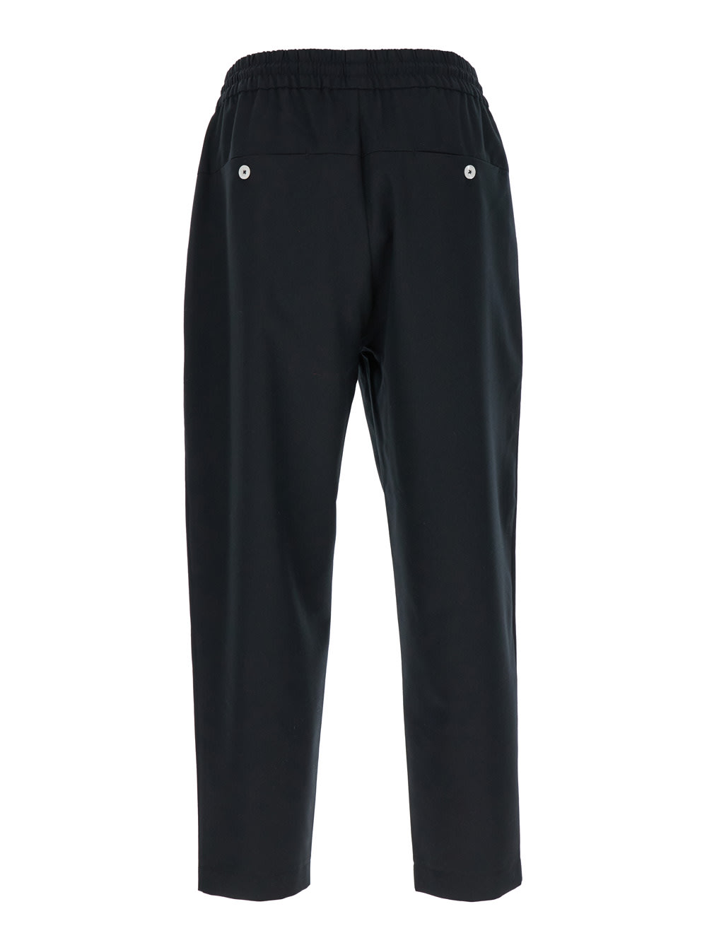 Black Carrot Pants With Drawstring In Wool Blend Man