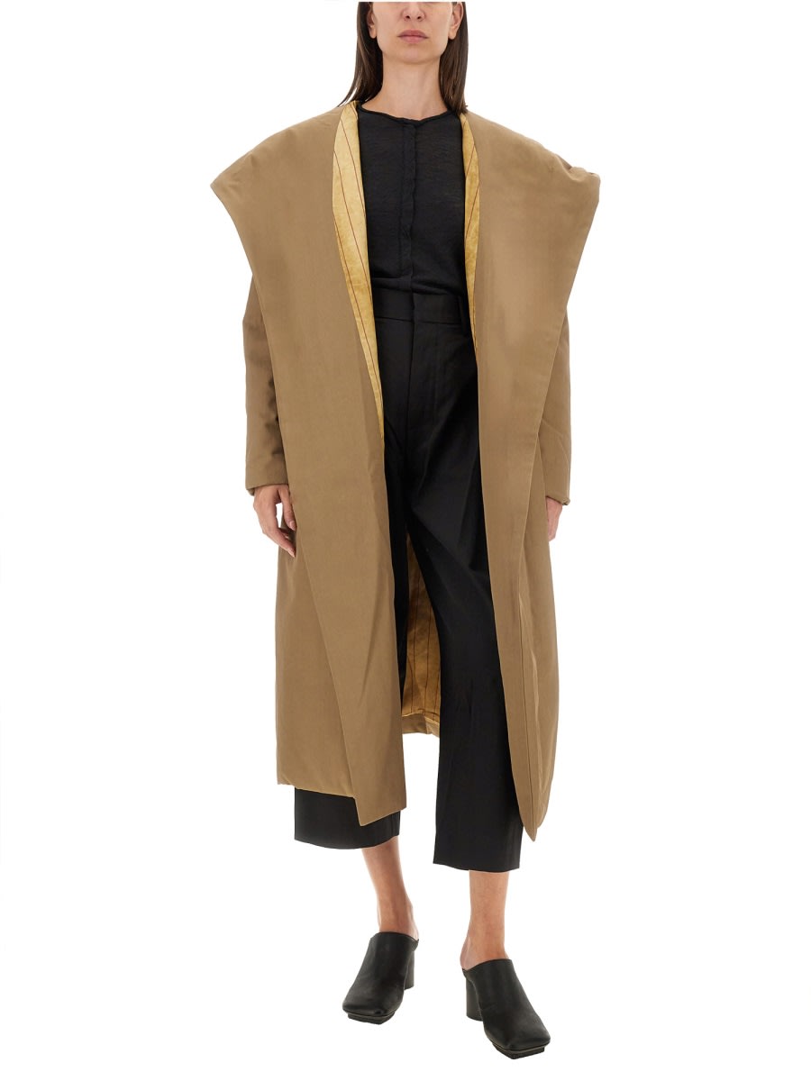 Shop Uma Wang Open Coat In Beige