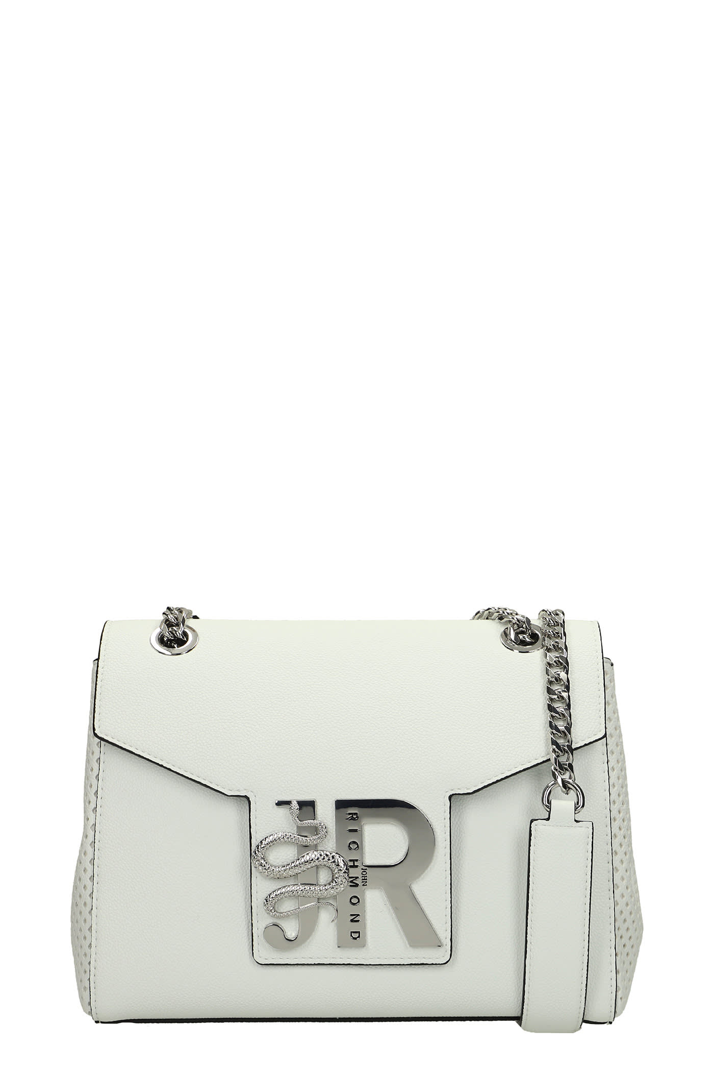 John Richmond Madio Shoulder Bag In White Faux Leather
