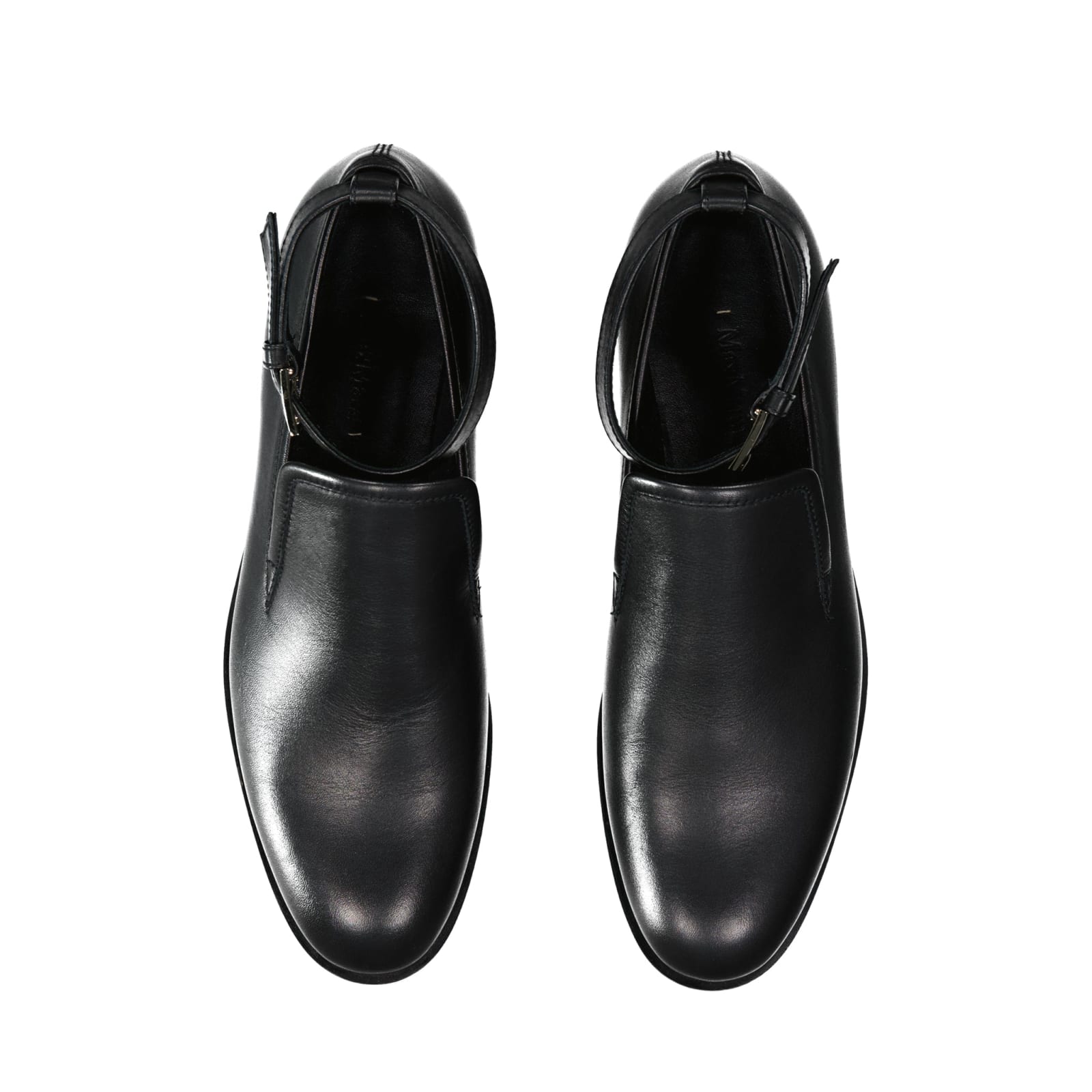 Shop Max Mara Accessori Lawrie Leather Loafers In Black