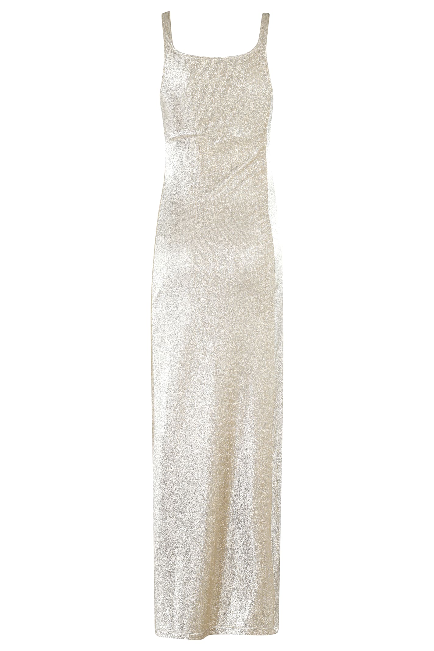 Rabanne Button-embellished Ruched Maxi Dress In Silver Gold