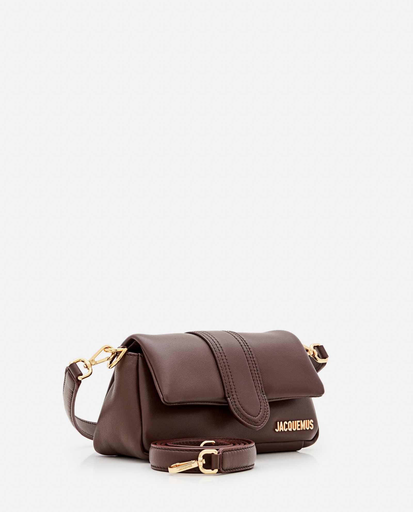 Shop Jacquemus Le Petit Bambimou Leather Shoulder Bag In Brown