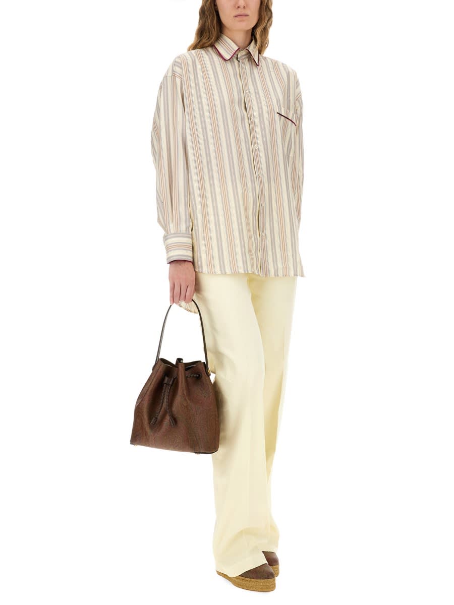 Etro Cotton Pants In White