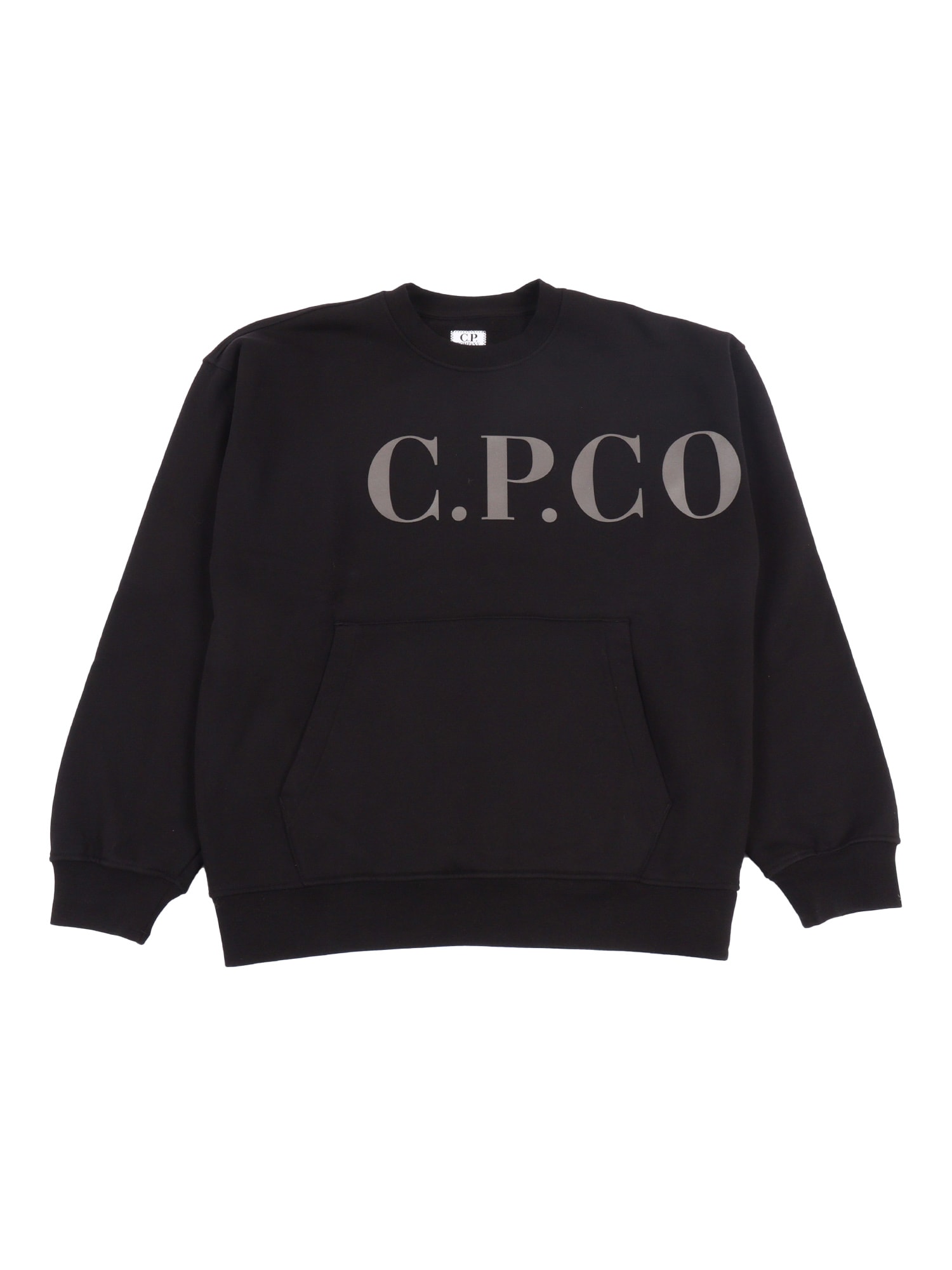 C.p. Company Undersixteen Crewneck Sweater In Black