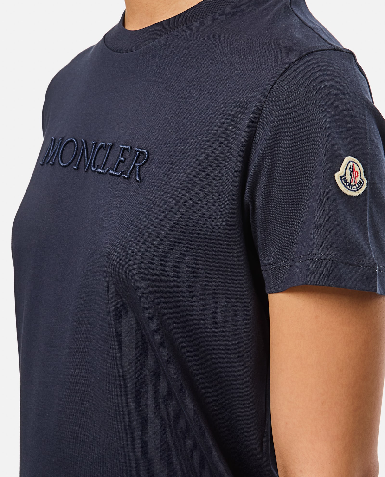 Moncler Women Logo T-shirt In Blue