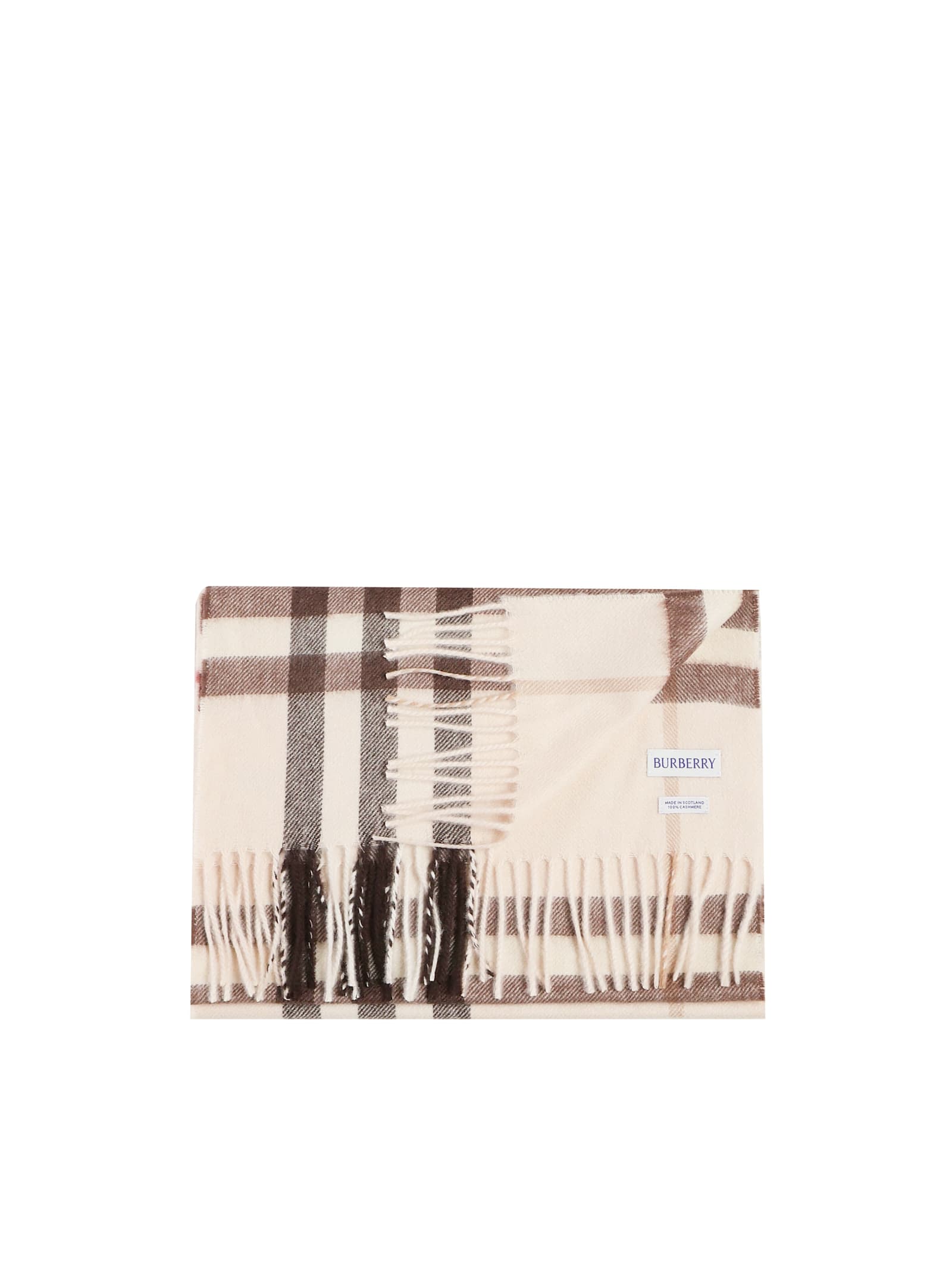 Burberry Embroidered Cashmere Scarf In Alabaster