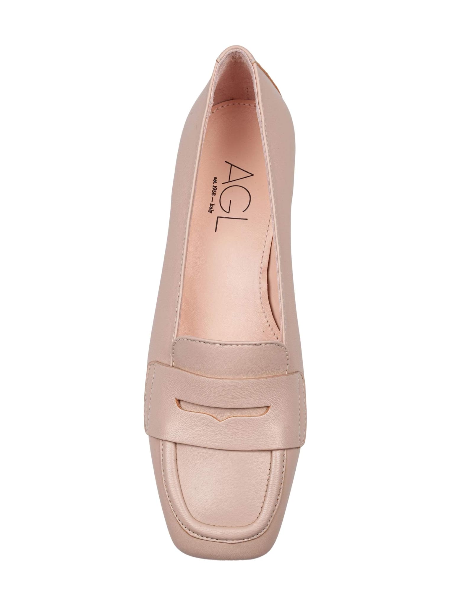 Agl Attilio Giusti Leombruni Angie Leather Moccasins Nude Color In Ghibli