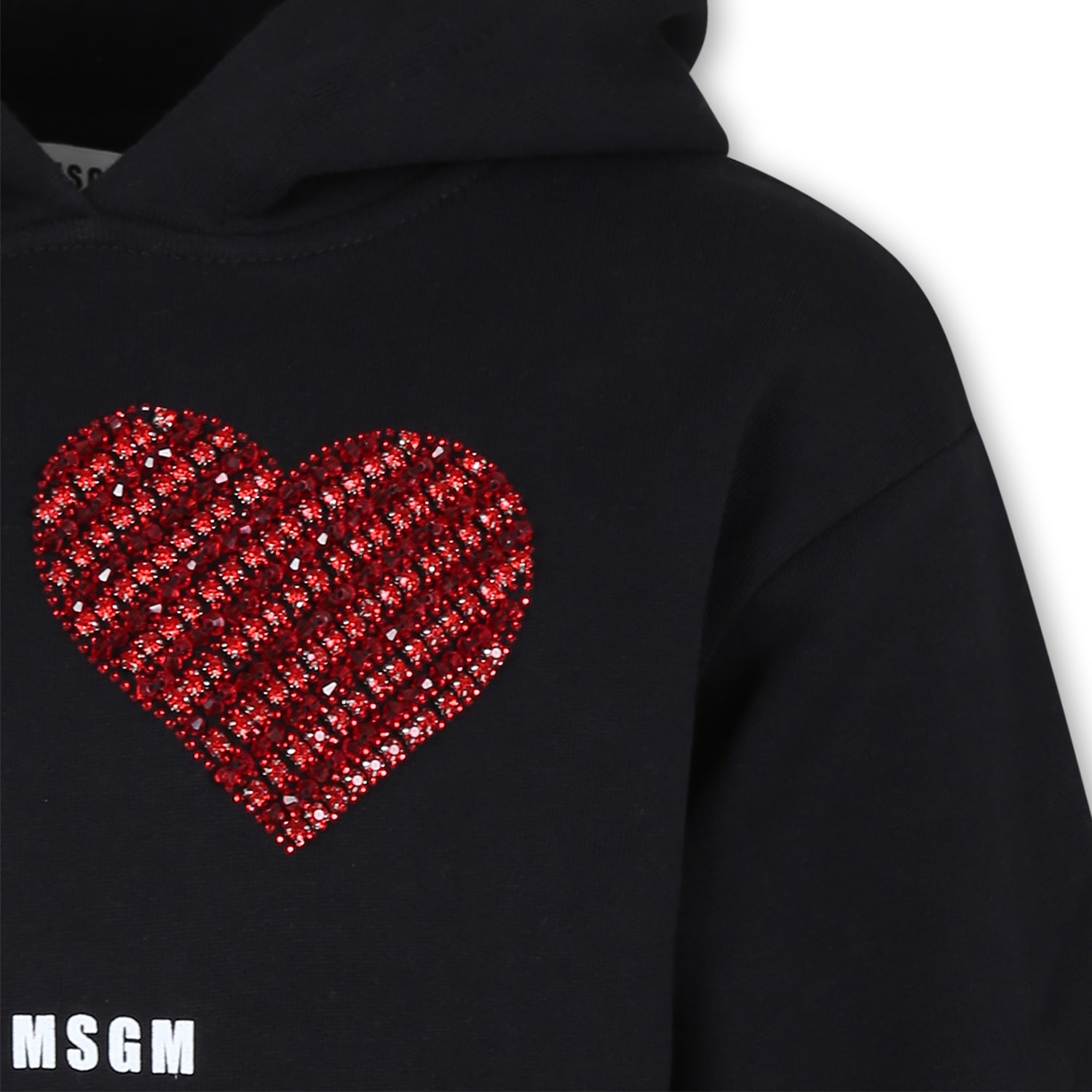 Shop Msgm Black Sweatshirt For Girl With Logo