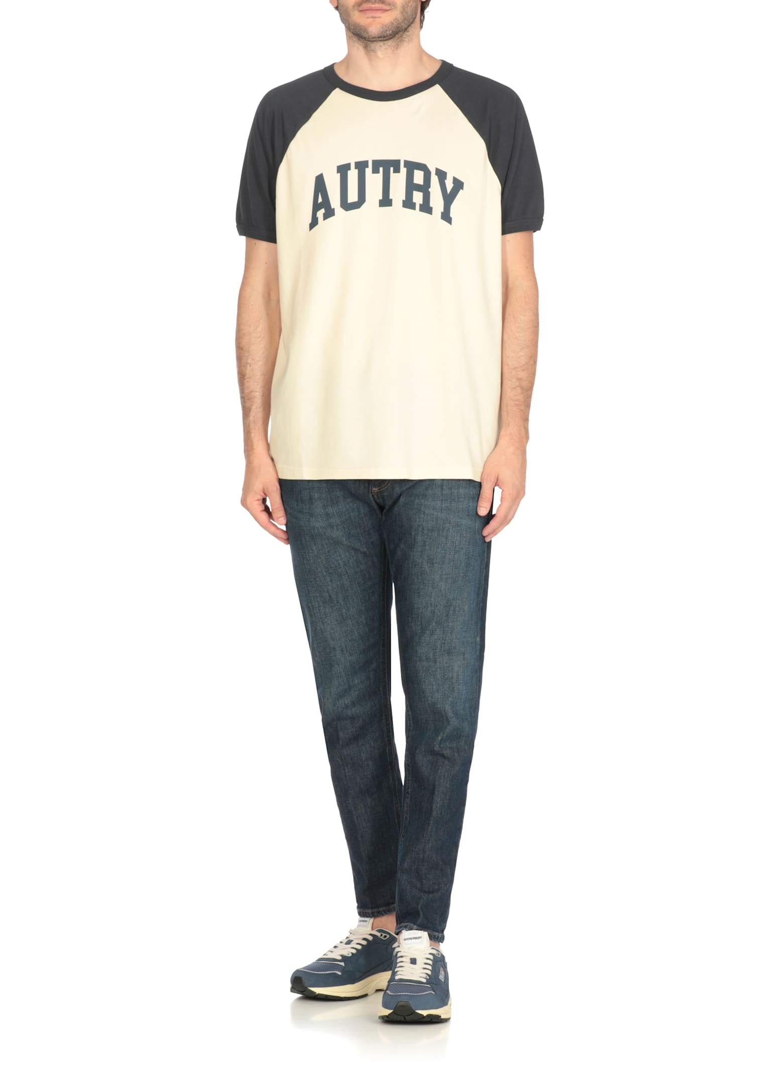 Autry Short Sleeves Contrasting Color In White