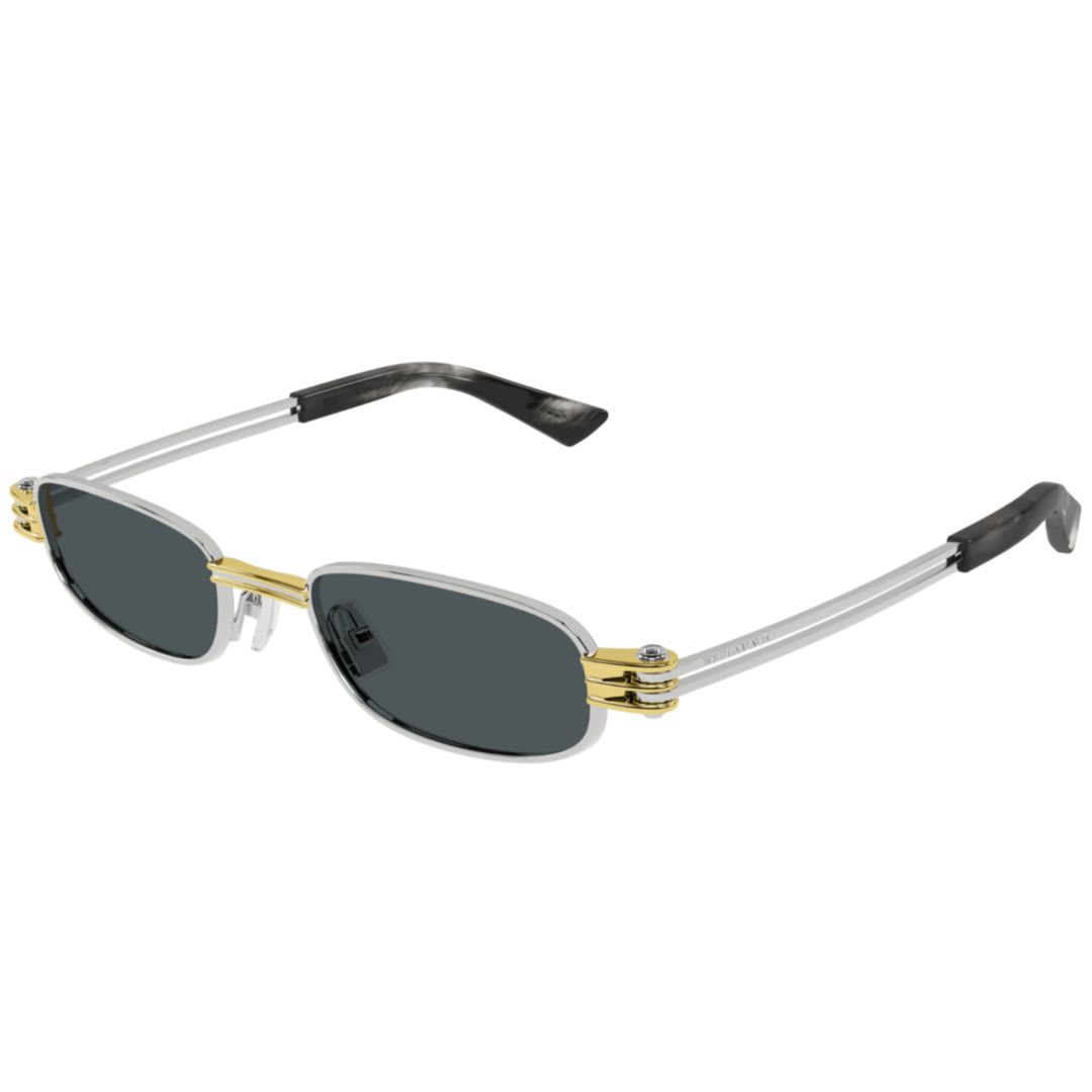 Bottega Veneta Bv1381s Linea Other 003 Silver Blue Sunglasses In Blue