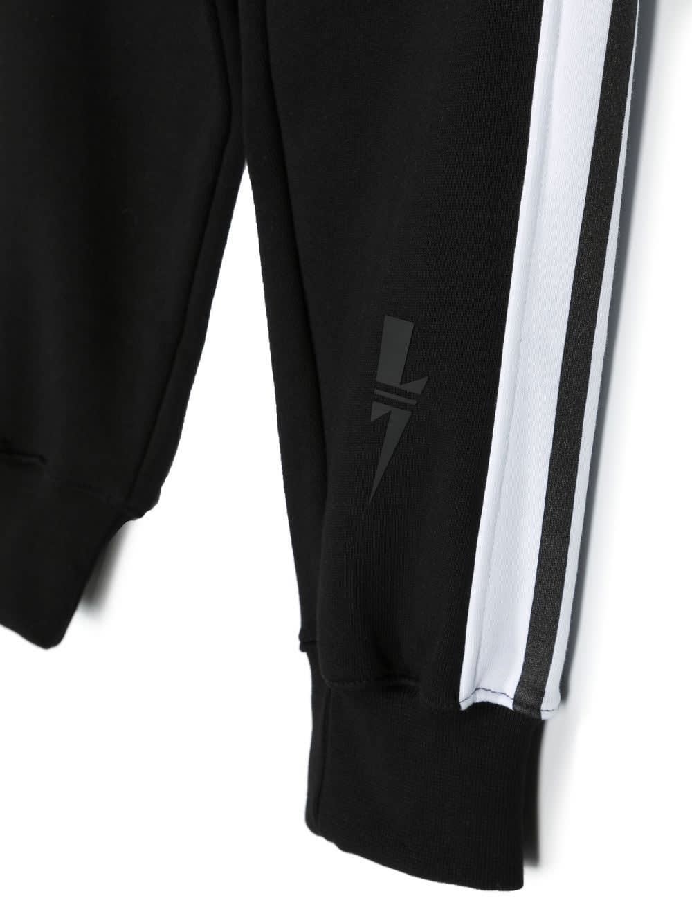Shop Neil Barrett Sports Trousers With Print In Black