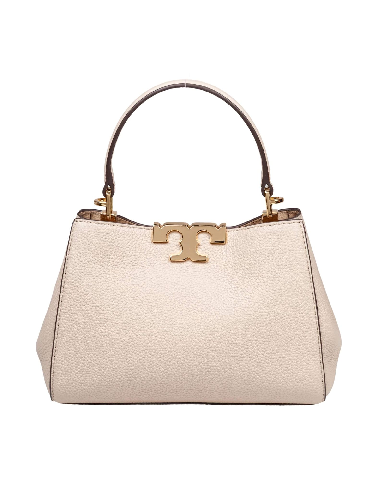Tory Burch Eleanor Mini Satchel In Hammered Leather Stone Color In Pink