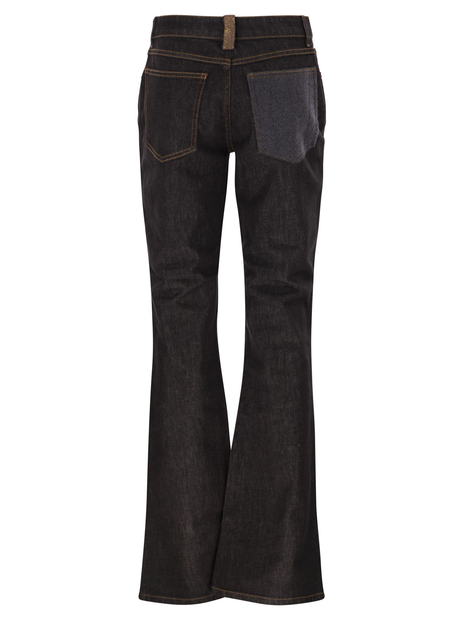 Fabiana Filippi 5-pocket Denim Trousers With Flare In Black