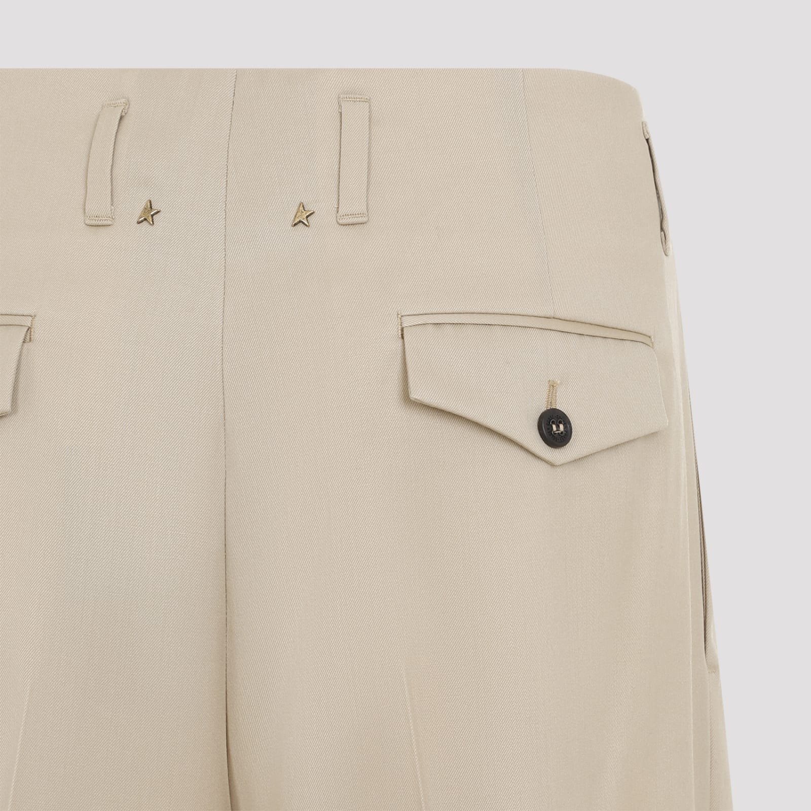 Shop Golden Goose Wide Leg Pants In Sand