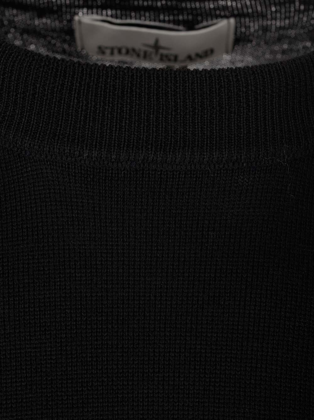 Shop Stone Island Round Neck Sweater In Wool In Black