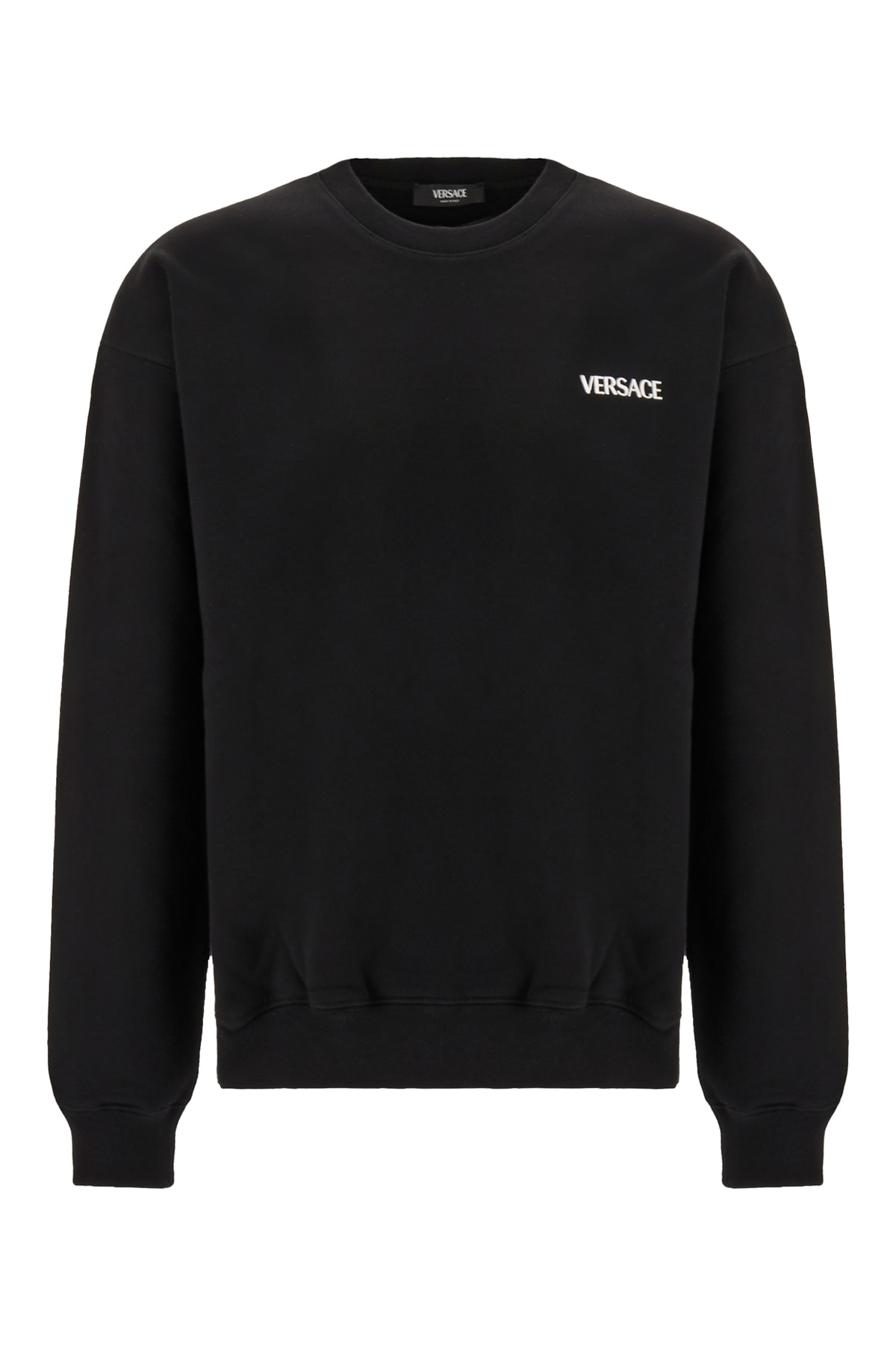 Shop Versace Black Cotton Oversize Sweatshirt In 2b510