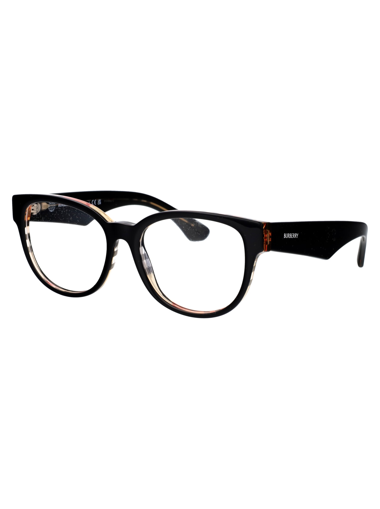Burberry Eyewear 0be2410 Glasses In 4121 Top Black On Vintage Check