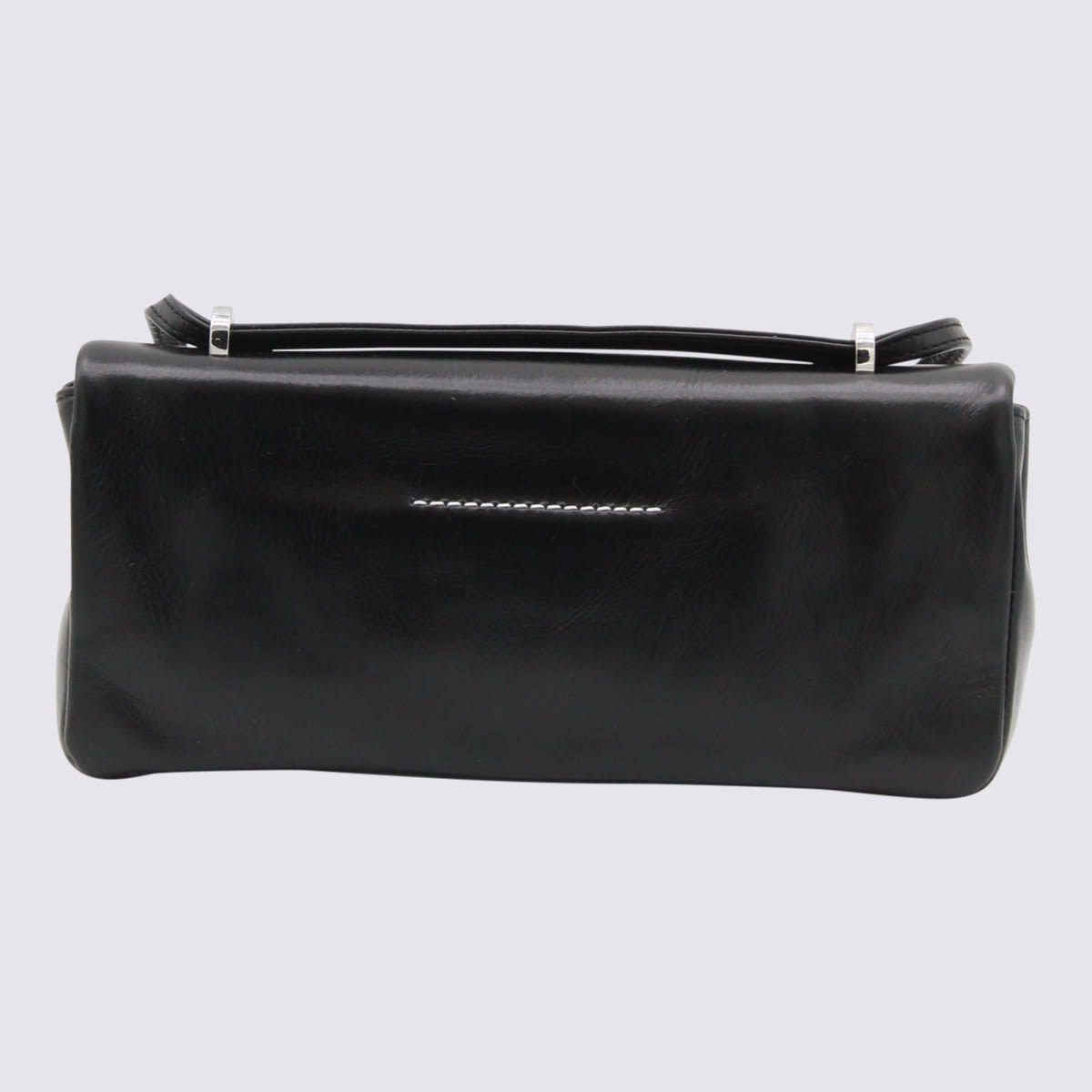 Mm6 Maison Margiela Numeric Flap Leather Shoulder Bag In Black
