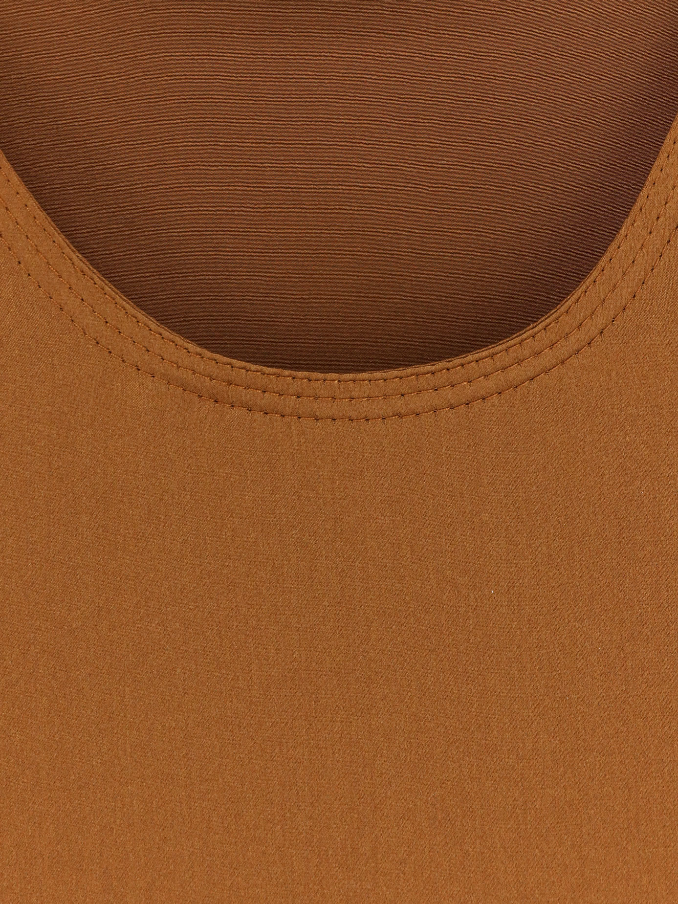 Max Mara Silk Satin Sleeveless Top With Wide Straps In Brown