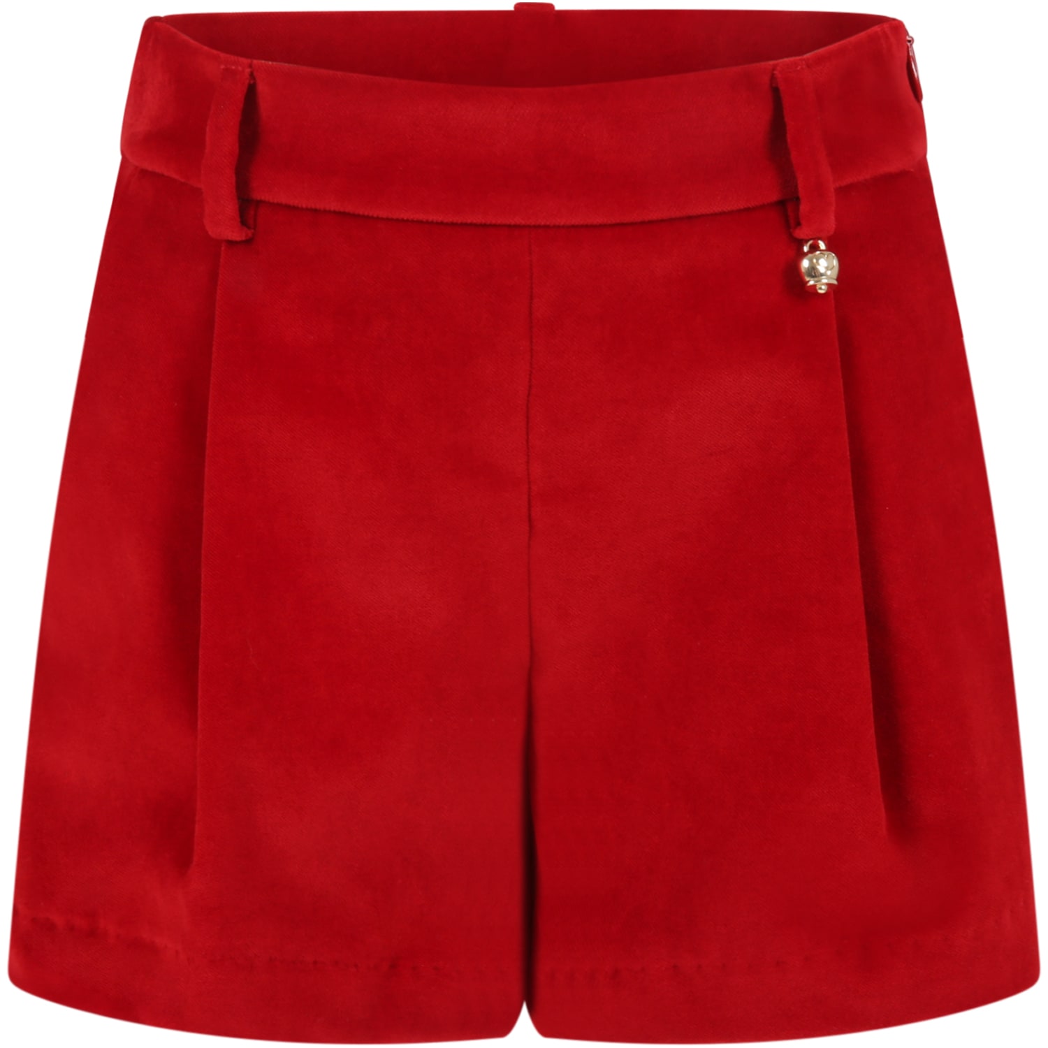 Simonetta Red Short For Girl With Bell
