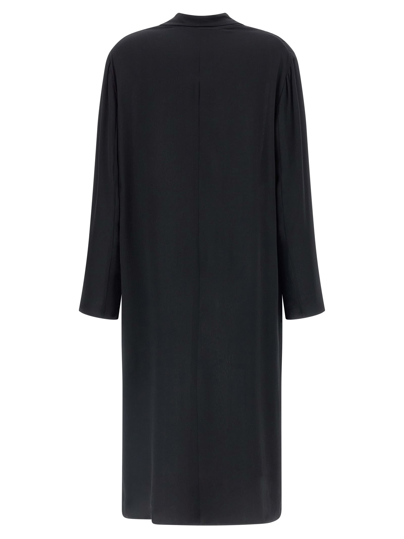 Alberta Ferretti Silk Georgette Coat Coats And Trench Coats Black In Black