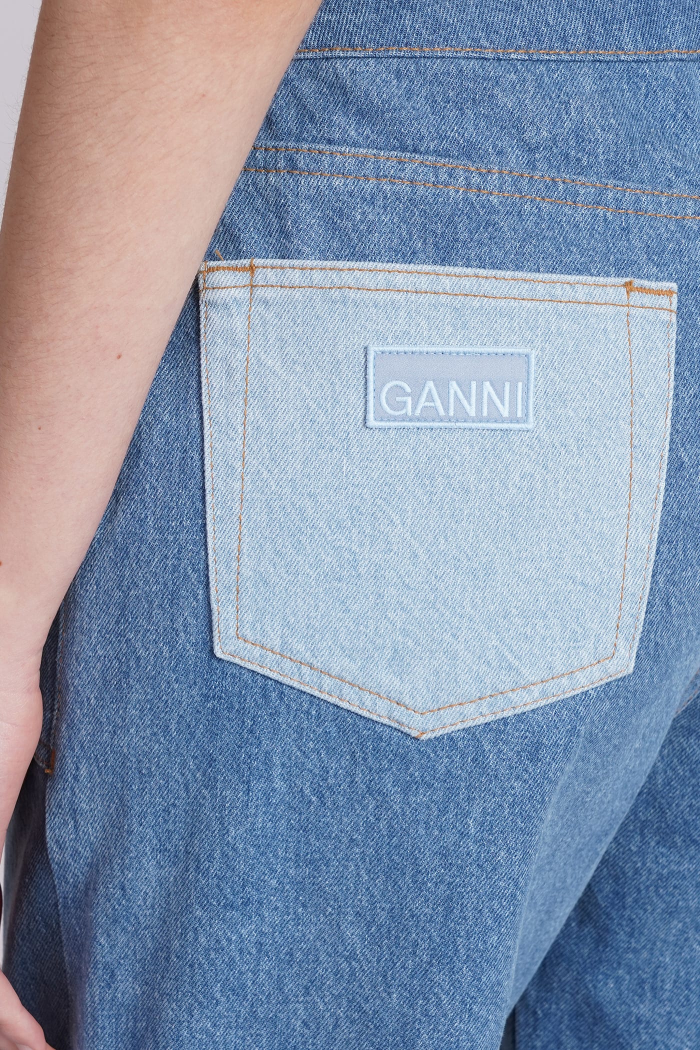 Shop Ganni Jeans In Blue Cotton