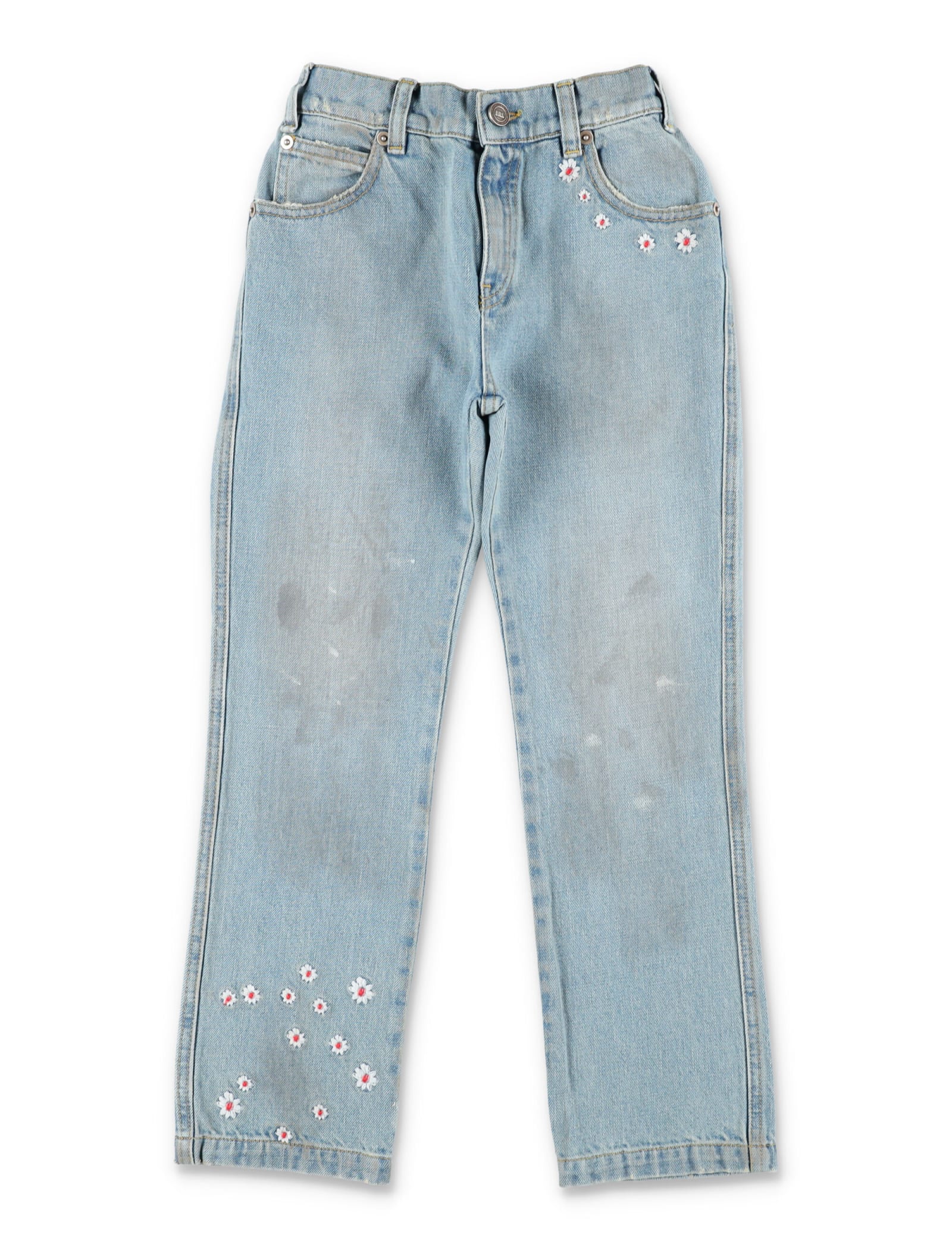 ERL Daisy Embroidery Denim Pants